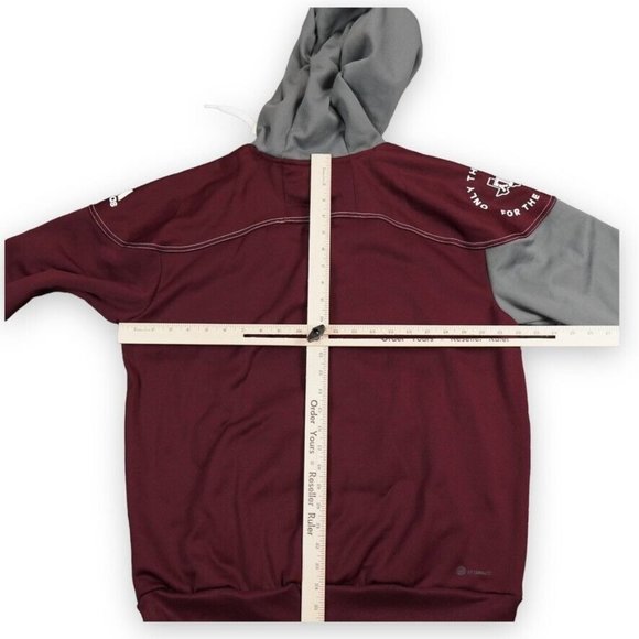 Adidas Texas A&M Aggies Hoodie Mens Medium Maroon Grey Stadium Performance - Picture 4 of 9